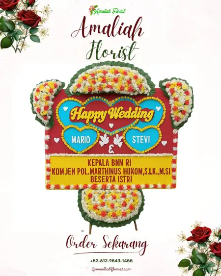 Papan Bunga Pernikahan Tonjong